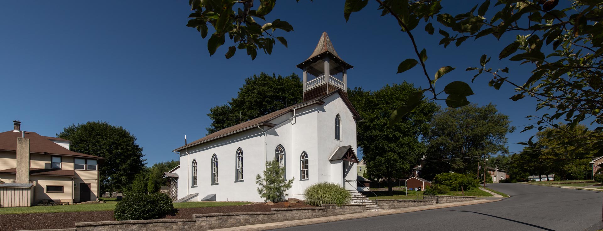 Exterior photo of the Little White Church in Palmerton, PA